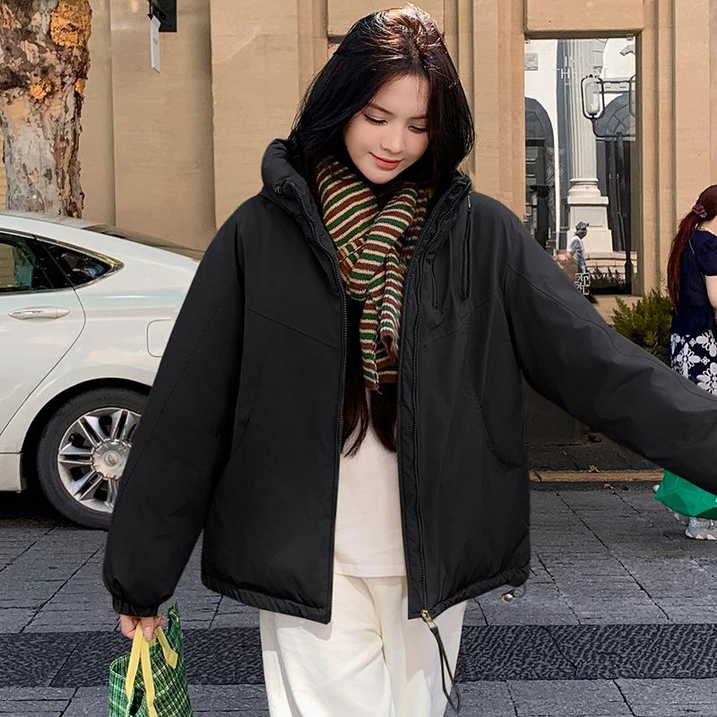 Lazy wind short fashion coat women's autumn new long-sleeved hooded loose top coat