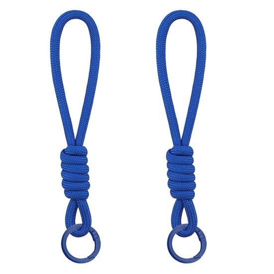 2Pcs Braided Rope Pendant Lightweight High-Elastic Keychain Holder with Reinforced Knot Design Macaron Color Mobile Phone Case Lanyard