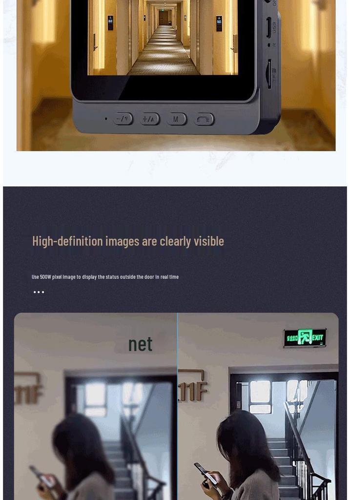 Smart Video Doorbell with Camera, Remote Monitoring, and Display Screen