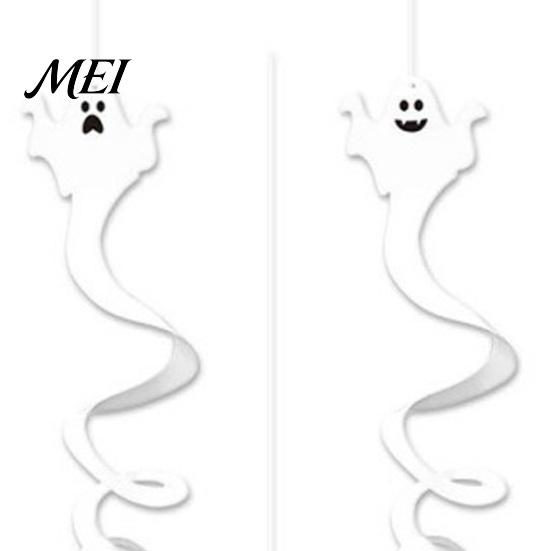 Spooky Festival Party Supplies 8 Pcs Halloween Hanging Ghost Swirl Decoration, White Ceiling Decoration Swirls Streamers for Home Office Haunted House