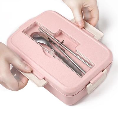 Mikrovlnná trouba Obědový box Pšeničné slámy Nádobí s lžící Hůlky Nádoba na potraviny Děti Škola Kancelář Bento Box