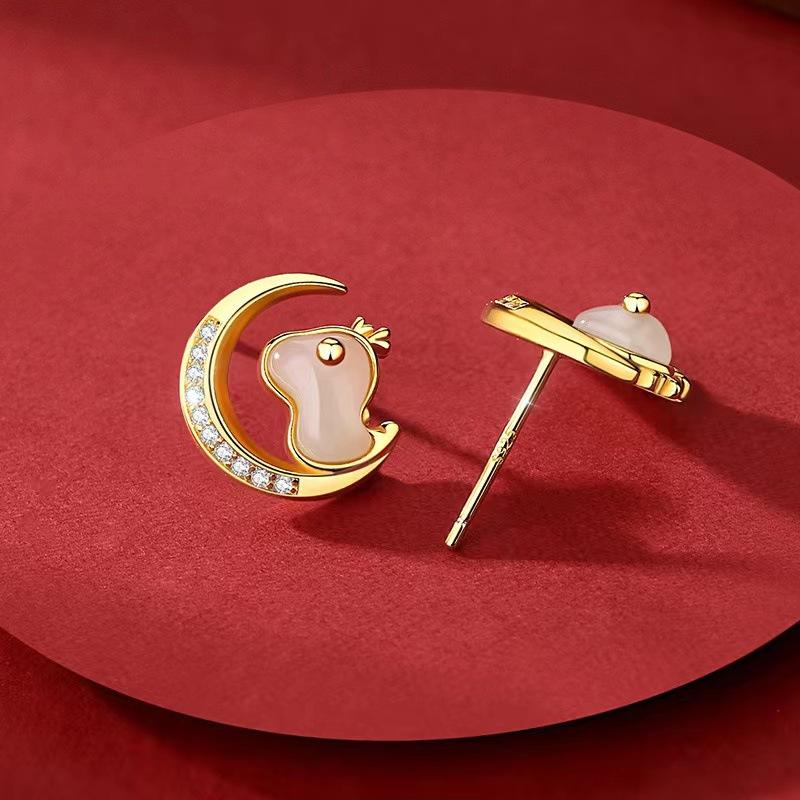 

Новое Звездное Лунное Милое Ожерелье Дракона для Женщин Легкий Роскошный Нишевый Дракон Хотан Нефрит Подвеска Подарок На День Рождения