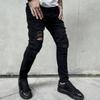 Men High street Hip hop Style Ripped Skinny Pencil Jeans Men Stylish Slim Holes Casual Denim Pants