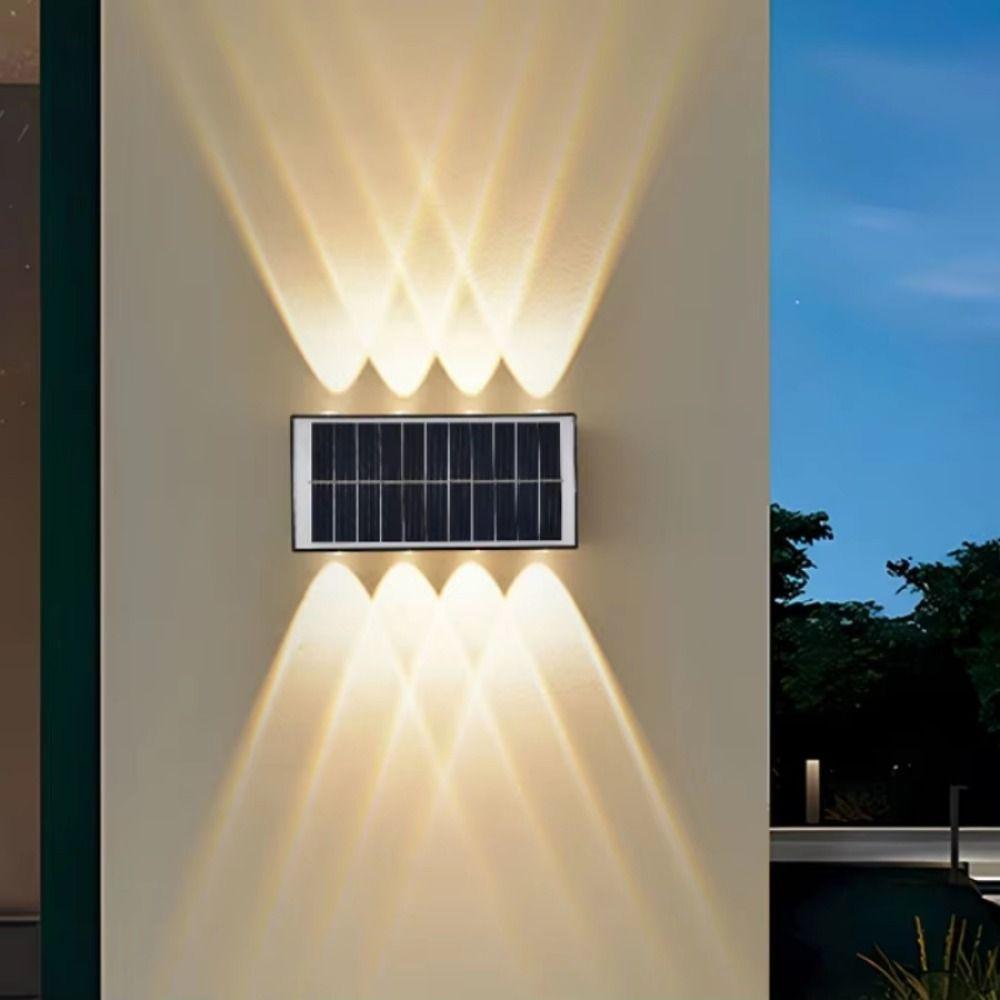Warm/White/RGB Lights Solar Wall Lamp IP65 Waterproof Automatic Outdoor Lighting  Courtyard