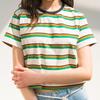 EDENIK Resort Striped Crop Short Sleeve T-Shirt