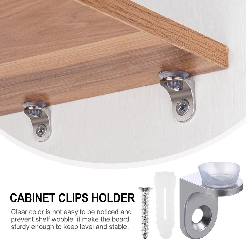 16Pcs Solid Board Shelf Supports Zinc Alloy L-Shaped Suction Cup Brackets for Glass Cabinets Bookcase Plate Holders Sturdy Fixed