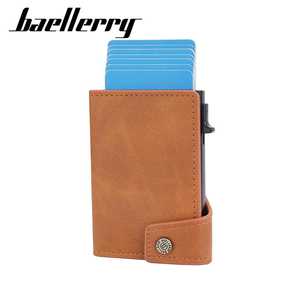 New card bag male retro side push elastic card metal aluminum box anti-magnetic simple card clip