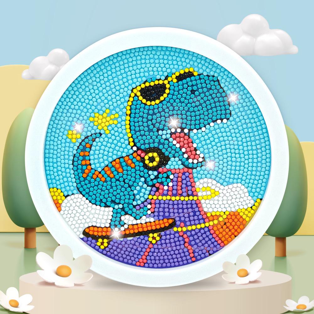 Round Frame Unicorn Diamond Painting Kit: Creative DIY Children's Handmade Sticker Art with Frame
