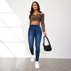 Jeans aderenti Fall Spice Girl da donna, pantaloni aderenti elastici a vita alta da strada