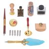 European Style  Pen Set Vintage Elegance Quill Pen Set with Blotter Stamp Melting Wax Spoon 5