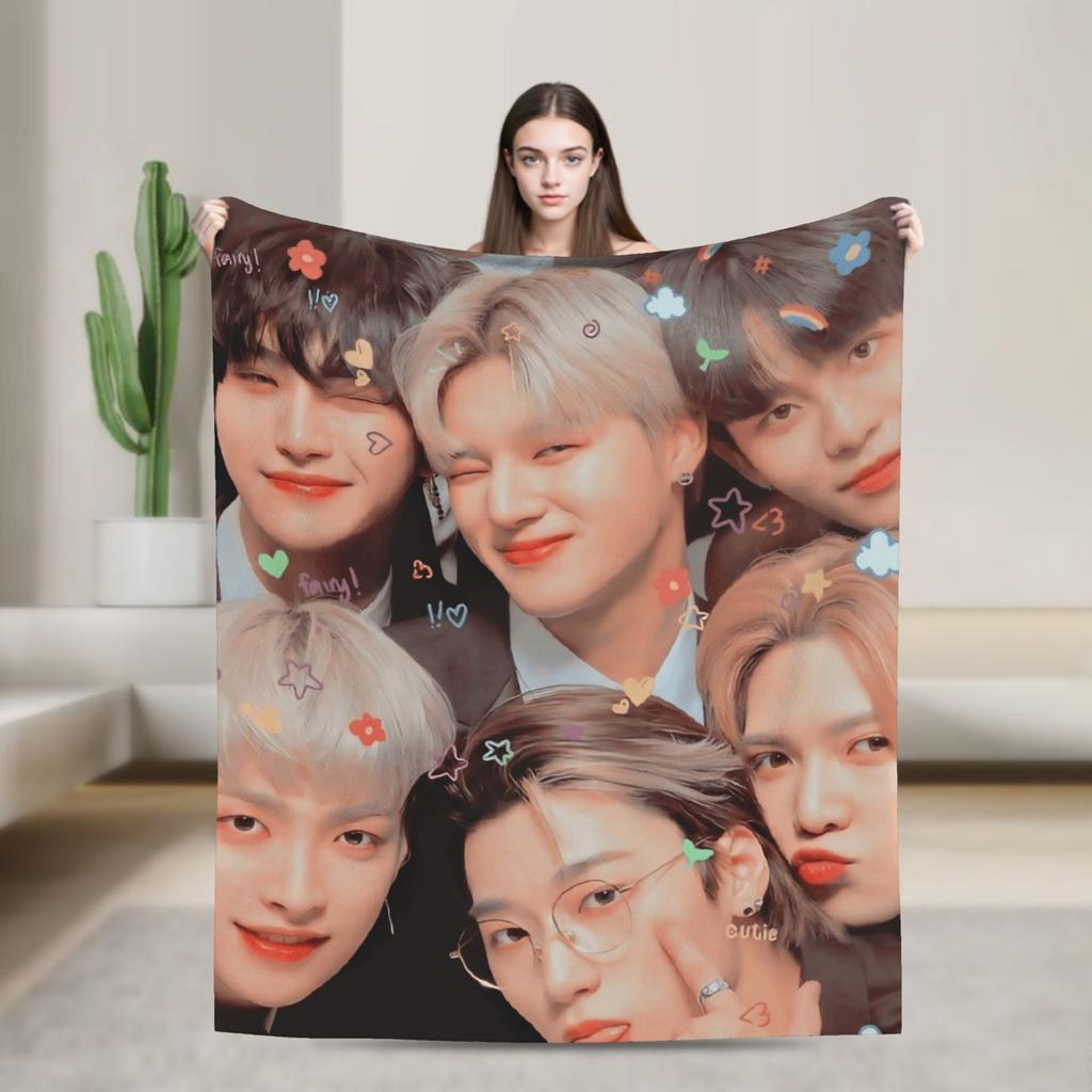 Weiche Decken Dekorative Mingi Ateez Coole Überwurfdecke Flanell Bettdecke Für Sofa Bett Decke Mit Aufdruck Sofa Bettbezug