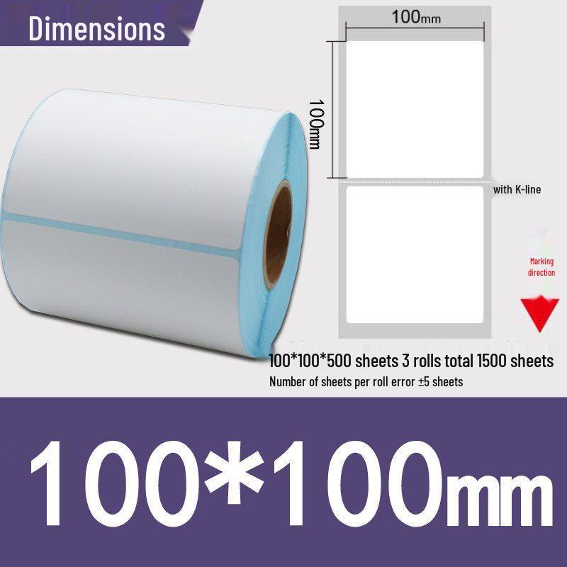 Thermal Self-Adhesive Barcode Print Labels for Logistics and Supermarket Scales (Sizes: 100 To 20)