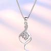 925 Sterling Silver Twist Pendant Necklace for Women Round Cut Purple/White Zircon Infinity Love Necklace Bridal Wedding Jewelry
