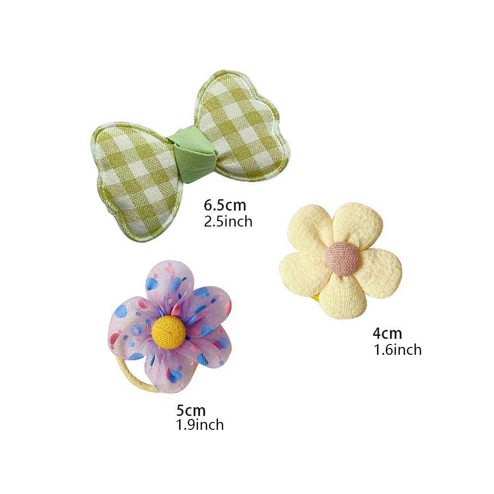 10pcs/set Cute Children Hair Clips Fabric Bowknot Flower Hairpin Bangs Hair Clips Fashionable Hair Accessories Headwear