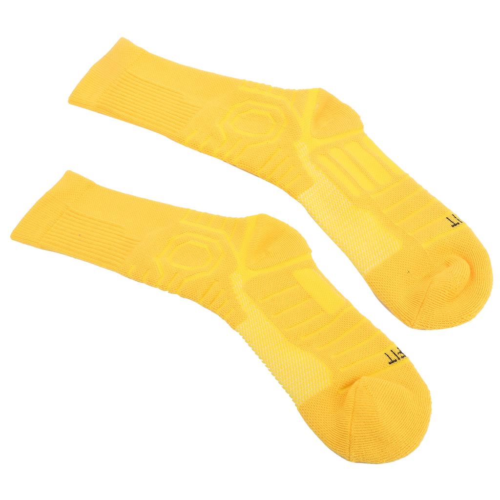 1 Paio Calzini Sportivi Antiscivolo Traspiranti Calzini Protettivi Atletici per Basket Calcio(Giallo )