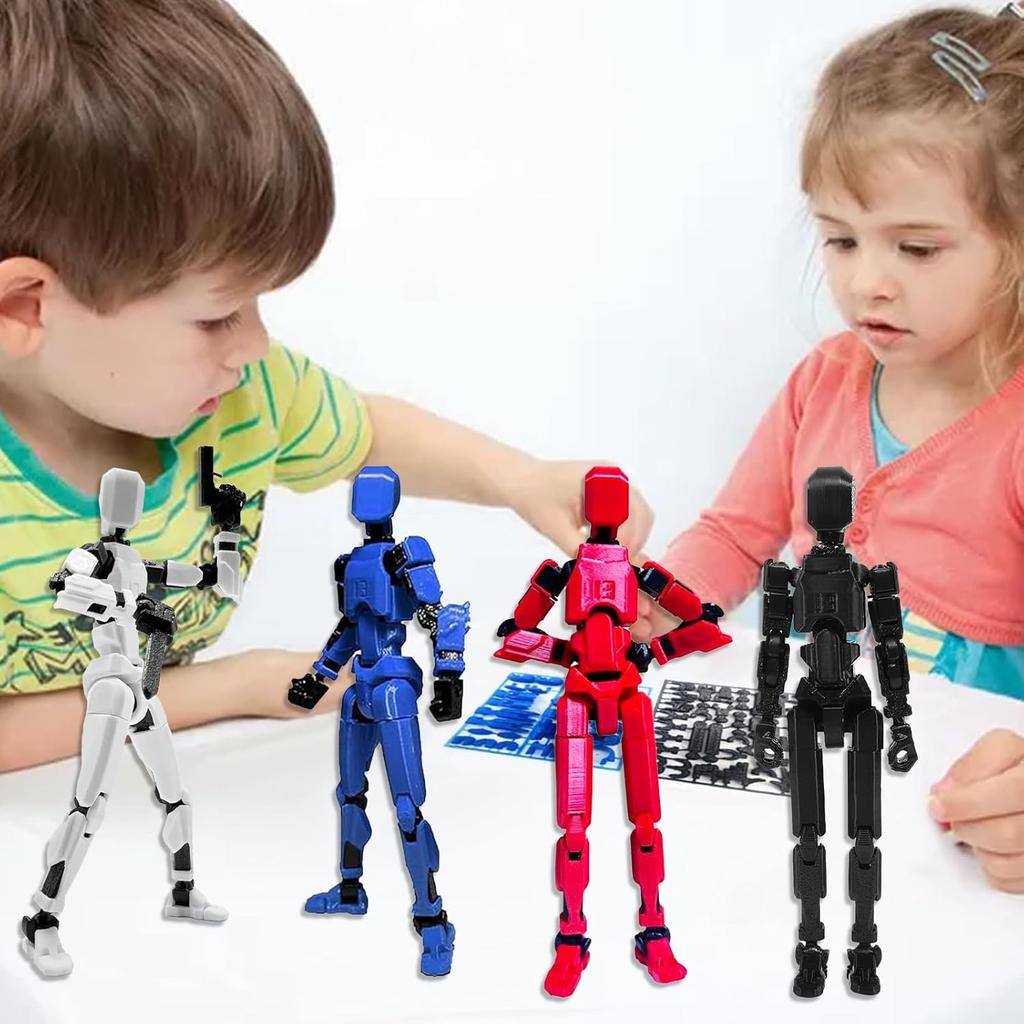 (Assembly Completed) Titan13 Action Figure,4PCS Action Figures,Titan13 Action Figure 3D Printed Robot Multi-Jointed Movable,Desktop Decorations for
