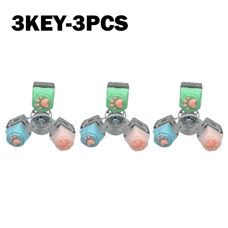 Cat Paw Keycap Keychain Fidget Spinner Mechanical Keyboard Style Stress Relief Toy Portable Keyring for Office Desk Anxiety Gift