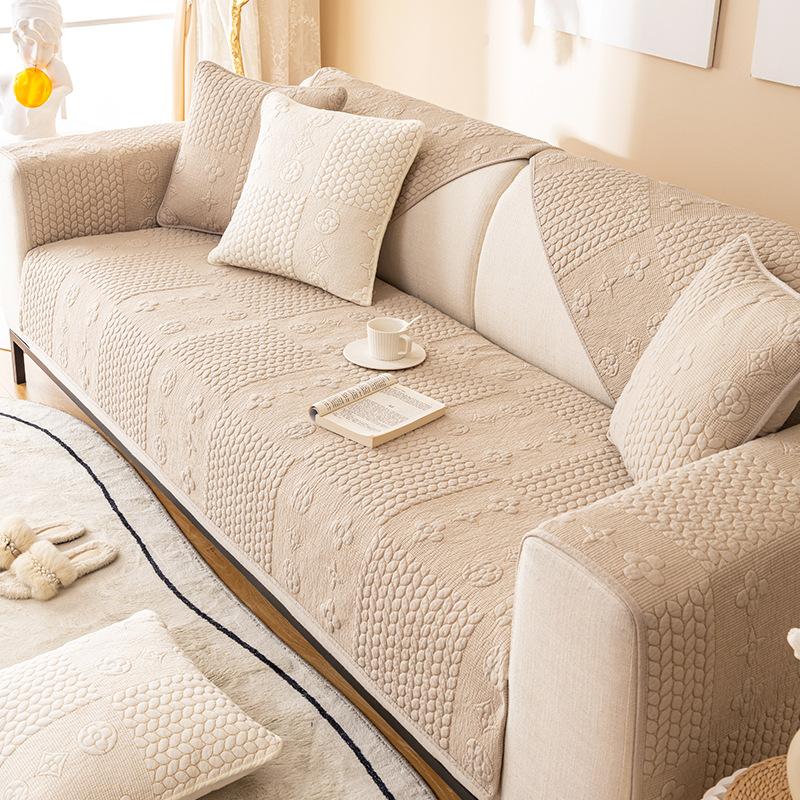 Water-washed Cotton Sofa Cushion All-season All-purpose Cotton Cushion Simple Anti-slip Cover Cover and Towel