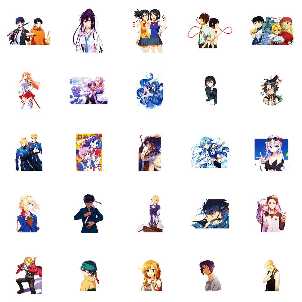 50 Fun 2D Graffiti Stickers Decorative Stickers DIY Creative Hand Account