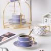 Luxury Exquisite Geometric Pattern Ceramic Coffee Cup Afternoon Tea Coffee Cup Flower Tea Cup