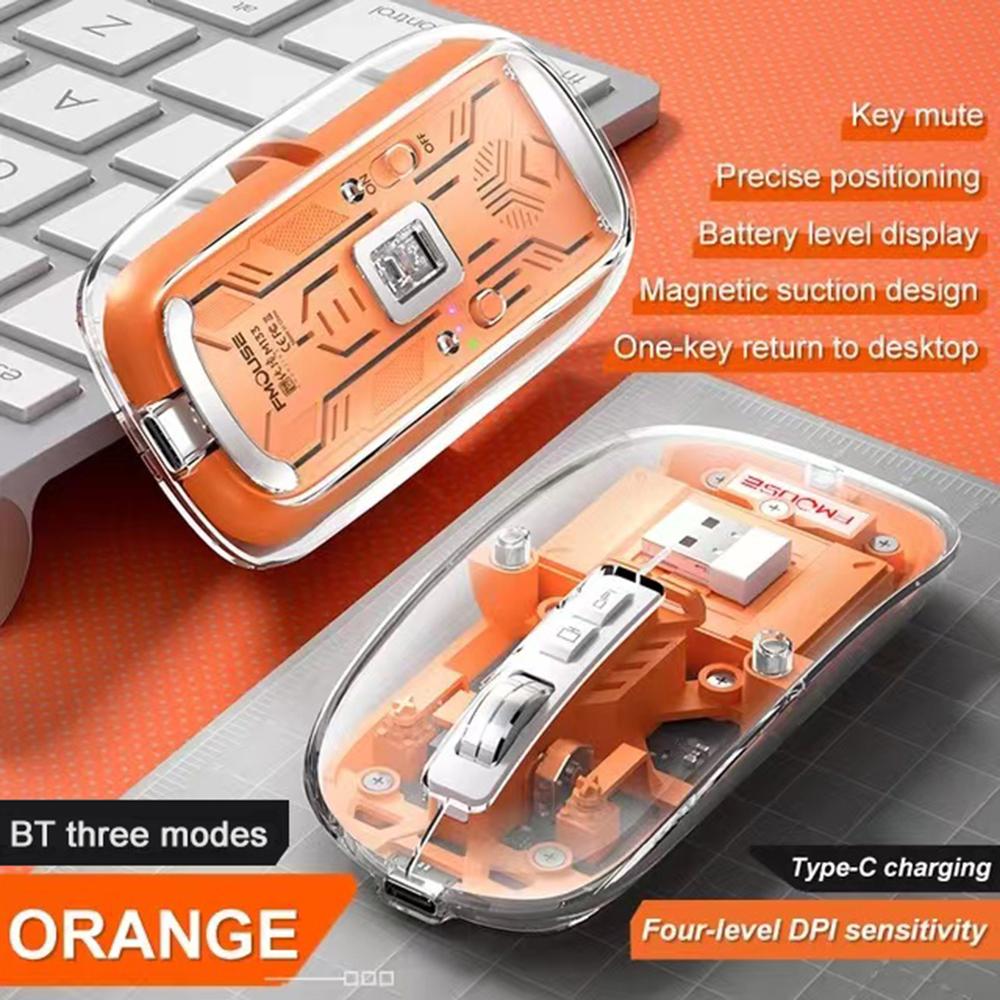 Wireless Threemode Mouse Transparent Connection Transparent Modes Adjustable Dpi Mouse Superior