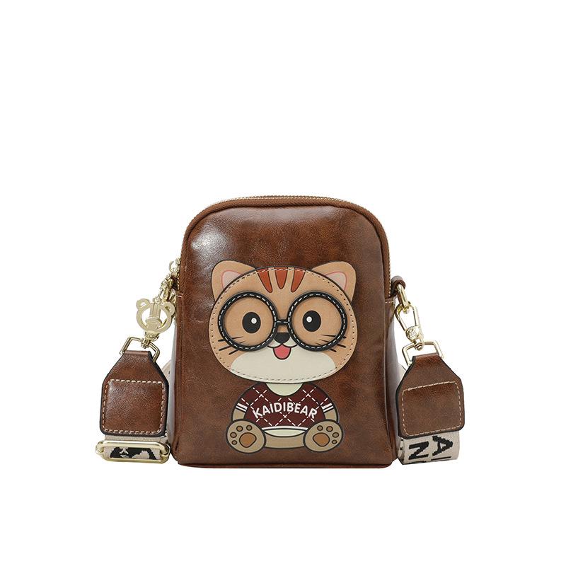 2025 Hello Kitty Women's Cute Cartoon Bear Multi-Layer Crossbody Phone Bag