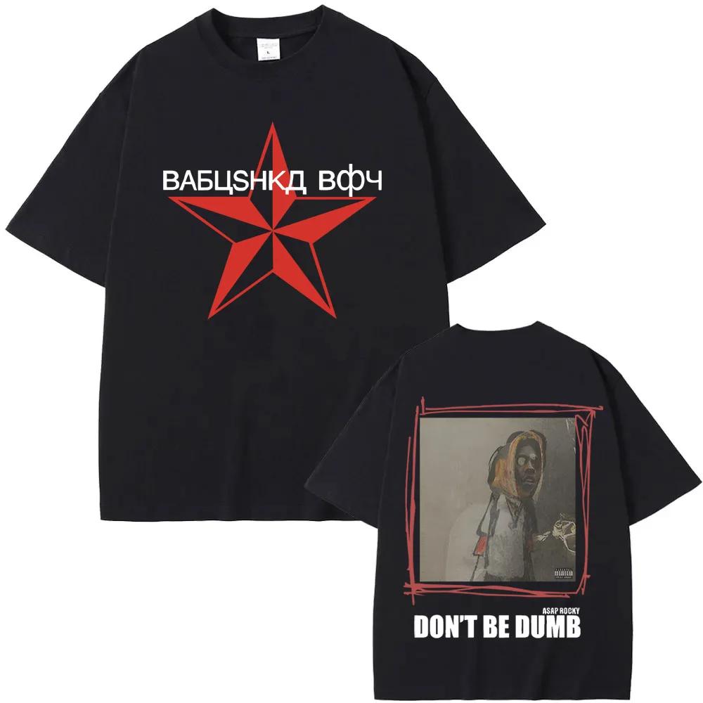 

BABUSKHA Graphic Printing Tee ASAPRocky High Quality Summer Soft TEE Harajuku cotton Casual Grunge Round Neck Tees S