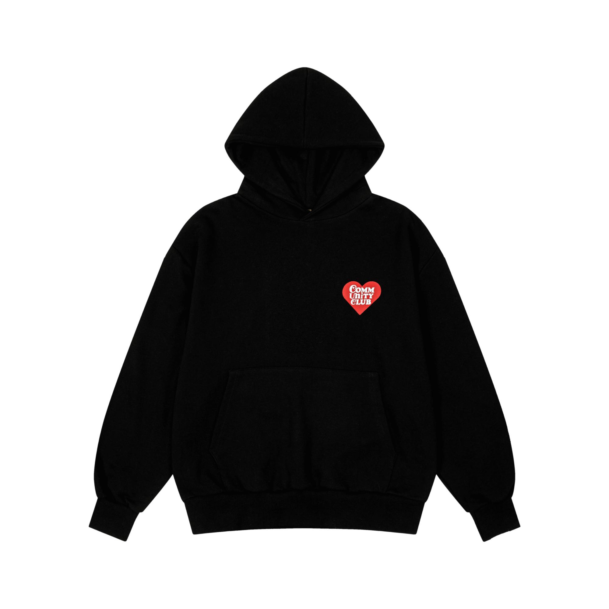 Community Club Full Of Hearts Hoodie Black Xl