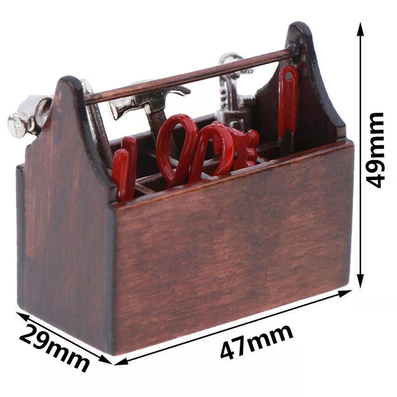1set 1:12 Dollhouse Miniature Toolbox Handmade Doll House Accessories Tools Sets For Kids Creative Play