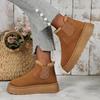 Ladies, Suede Shoes, Round Toe Shoes, Cotton Boots, Thick Soled Shoes, Snow Boots, Warm Shoes