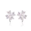 Four-leaf Clover Stud Earrings Elegant Floral Earrings Zircon-embellished Simple and Stylish Earrings