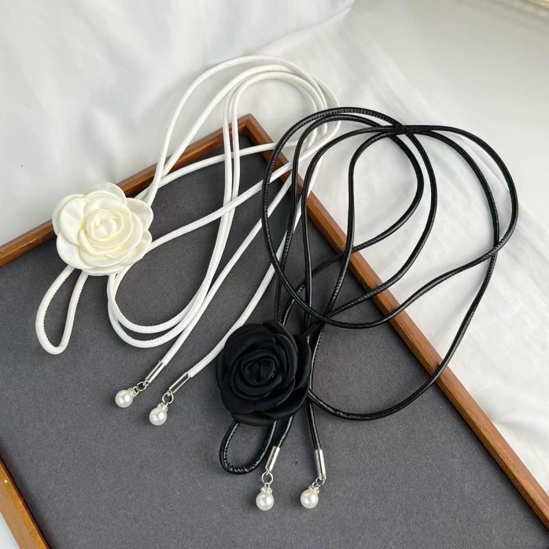 Unique And Trendy Double Layered Waist Rope In Black And White For Dress Enhancements