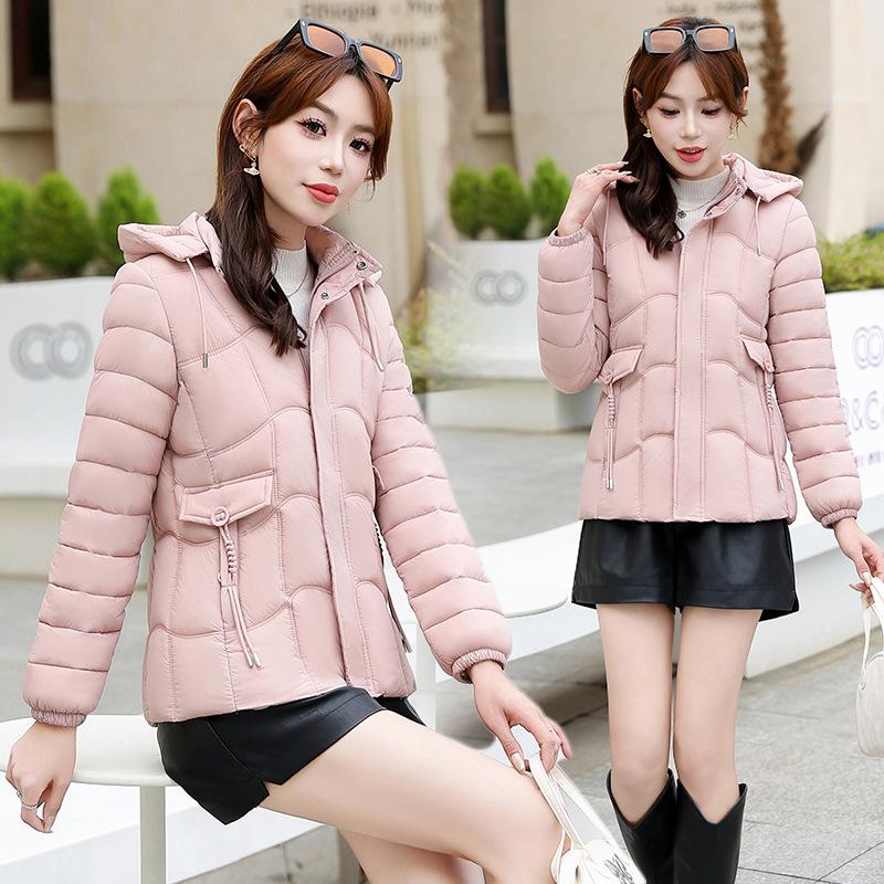 

Autumn and Winter Women s Casual Short Thin Hooded Down Jacket XXXXXXL чёрный