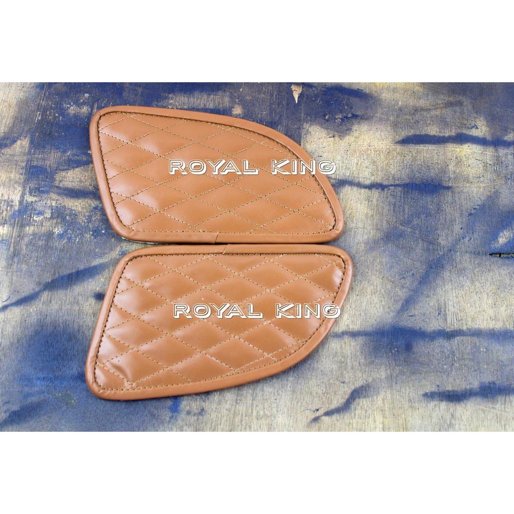 Premium "Quilted Tan Leather Tank Pads" Fit for Royal Enfield Continental GT 650