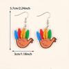 Cross-border Thanksgiving Turkey Earrings Flat Acrylic European and American Fashion Colored Feather Animal Earrings Women's Earrings