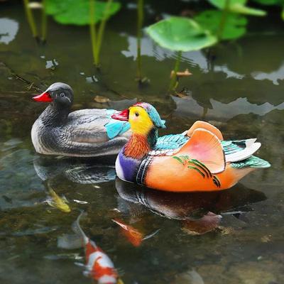 Fontaine de Cour en Résine: Ornements d'eau Canards Mandarins & Canards Jaunes