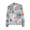 Women's Fashion Short Coat Casual Long Sleeve Printed Single Breasted Plush Top