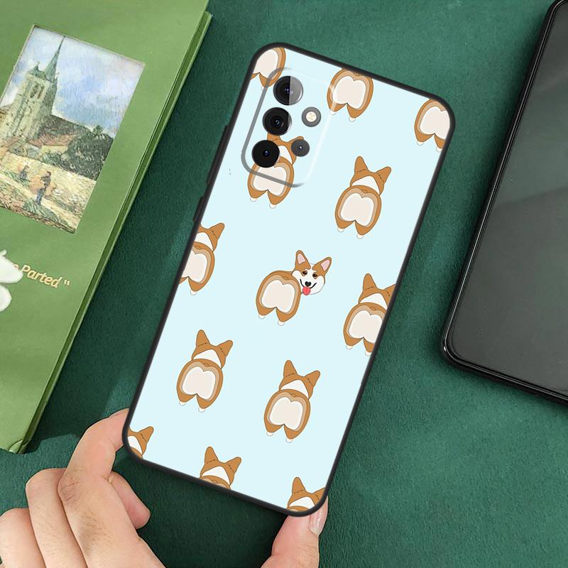 Cartoon Corgi Dog Phone Case For Samsung Galaxy A06 A05 A16 A55 A35 A15 A53 A33 A13 A22 A32 A52 A14 A34 A54