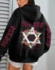 Women's Autumn Loose Fit Fleece Hoodie with Art Print and Pockets