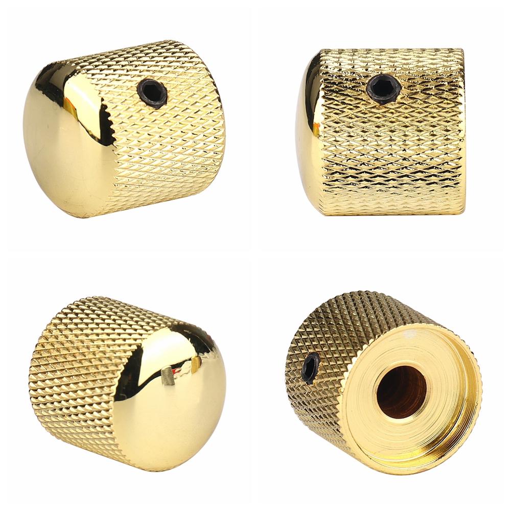 3pcs/4pcs Metal Dome Knobs Electric Bass Guitar Knobs Volume Tone Control Knobs with Wrench Bronze/BK/CR/GD/Black Nickel