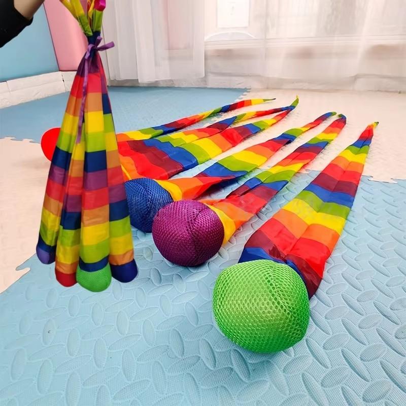 Outdoor Meteor Ball Kinder Wurfsack Bunt Band Weich Windwiderstand Ball Sensorische Integration Trainingsgerät