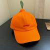 Peaked Orange Baseball Cap Sunscreen Creative Orange Cap Versatile Embroidered Letter Hat  Summer