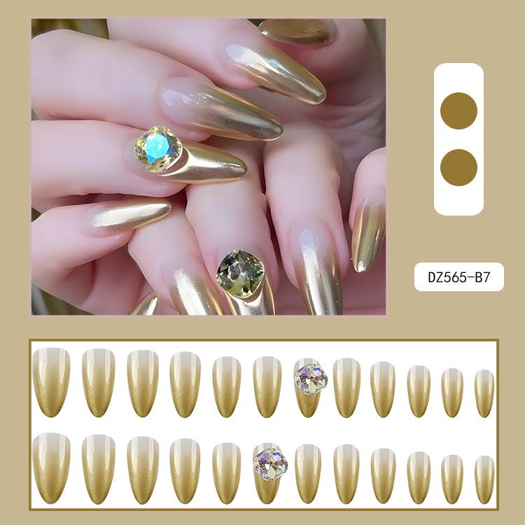 French Rhinestone Handmade Press-On Nail Tips