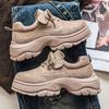 Men Retro Derby Shoes Thick Sole Height Increasing Round Toe Casual Walking Dress Footwear Sizes 38-44