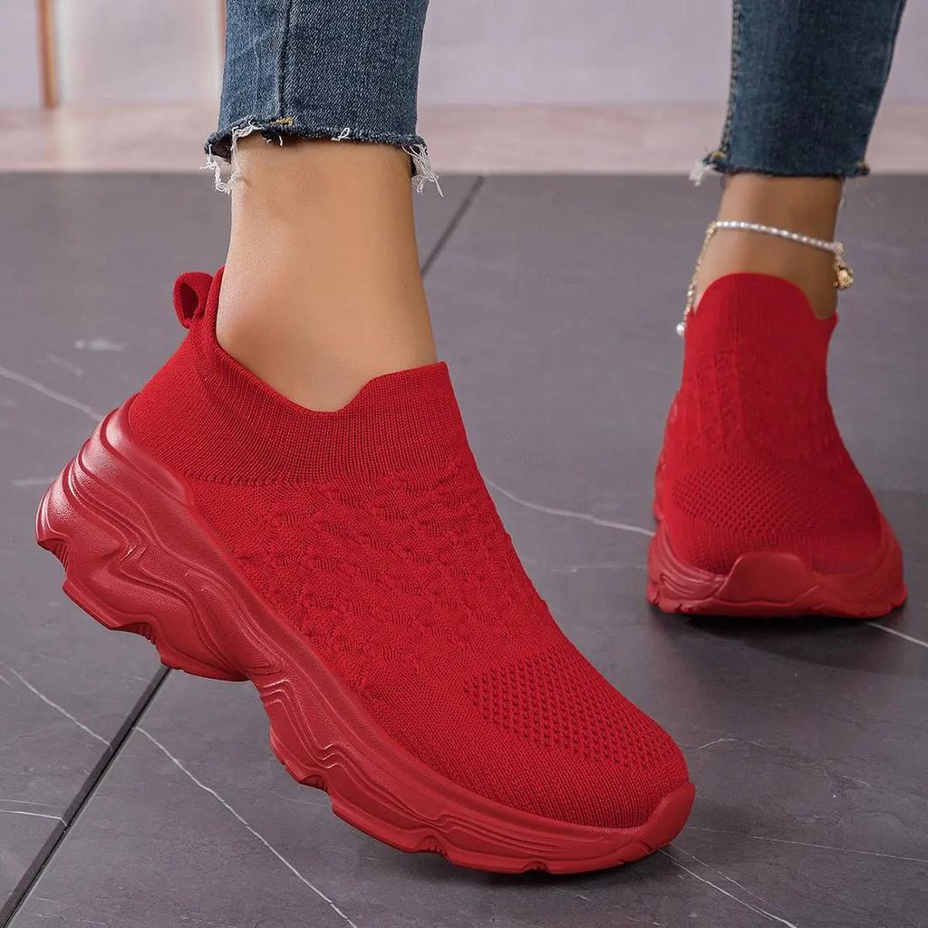Sneakers Women Shoes Women Sport ShoesCasual fly-knitting one-pedal lightweight low-top women's shoes