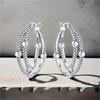 925 Silver Multi Circle Hoop Earrings Minimalist Design Trendy Jewelry Gifts For Women Birthday Party