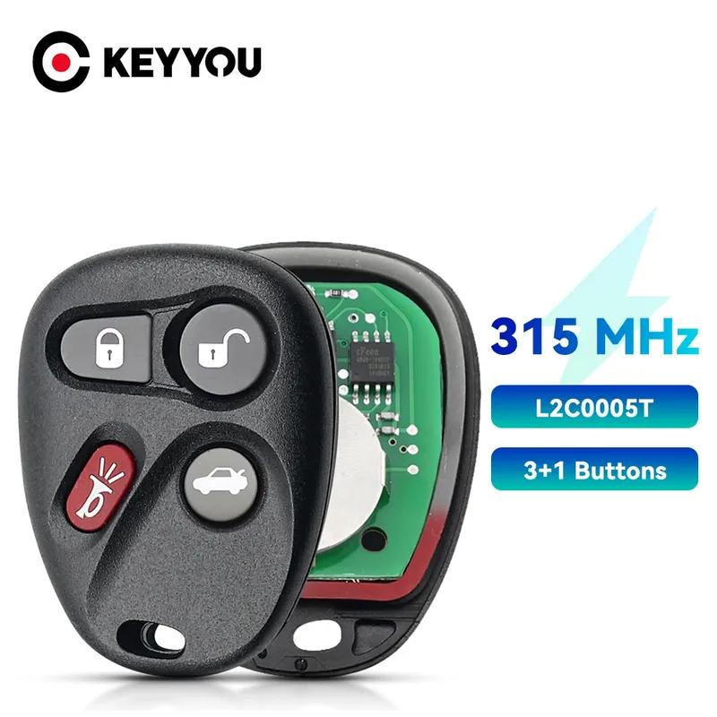 KEYYOU For Cadillac CTS SRX 2003 2004 2005 2006 2007 For Chevrolet Cavalier 4 Buttons Remote Car Key 315Mhz L2C0005T Fob