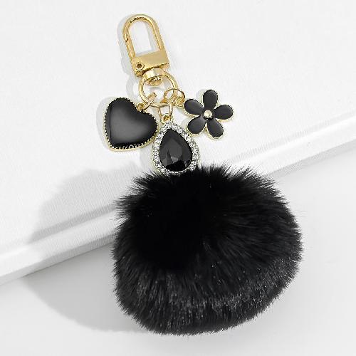 Beautiful Plush Bobble Keychains Cartoon Bear Fashionable Gold Color Ornament Present for Friends Party Favors
