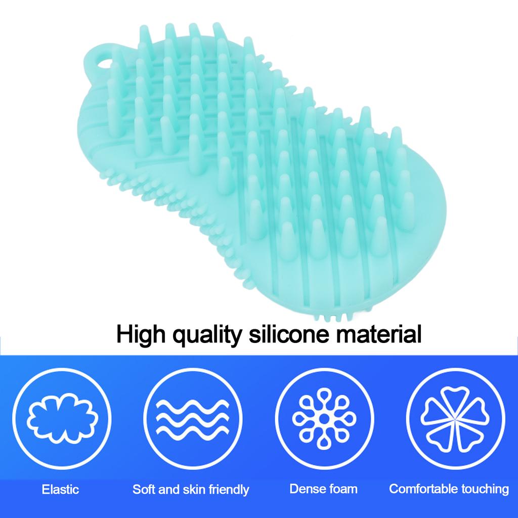 Body Bath Brush Soft Silicone Double Sided Exfoliates Dead Skin Promote Circulation Shower Massage Brush