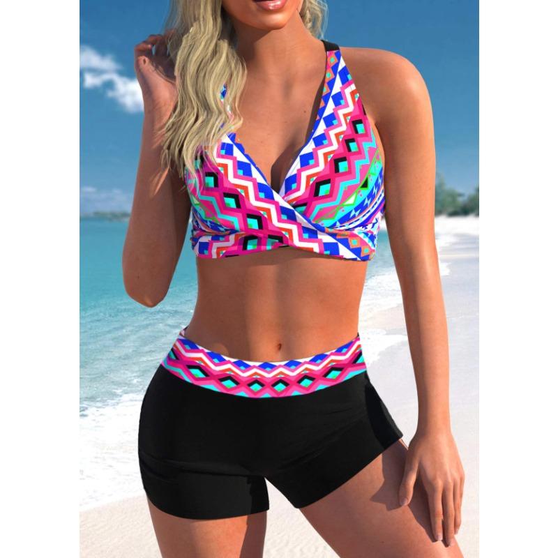 Women's Fashion Two Piece Swimwear Summer Beach Monokini Sexy Swimwear Bikini Set Printed Swimwear